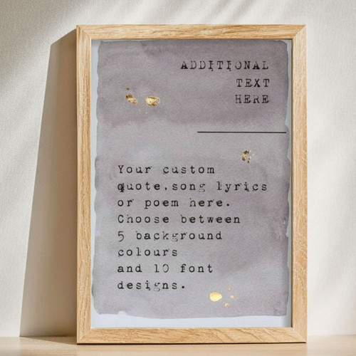 Personalized poetry wall art canvas with gold foil accents, add your poem, lyrics, or Bible verse, decor for living room | Family Wall Decor