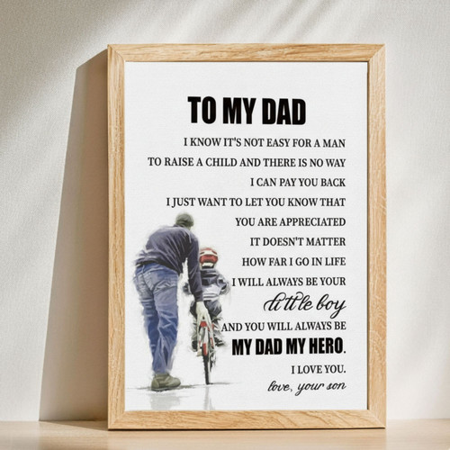Heartfelt Personalized "Dad Hero" Canvas for Son's Special Gift | Family Wall Decor