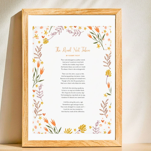 Floral Poetry Anniversary Canvas - Custom Wall Art for Living Room | Family Wall Decor