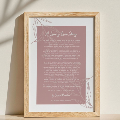 Custom Poetry Wall Art Canvas For Mum, Wife - Floral Design Wedding Gift | Familywalldecor