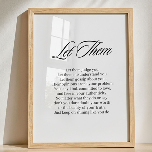 Self-love poem wall art canvas featuring an inspirational motivational quote, typography for modern living room decor | Family Wall Decor