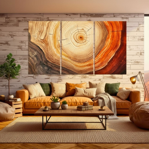 Unique Abstract Wood Grain Canvas for a Cozy Living Room Vibe | Family Wall Decor