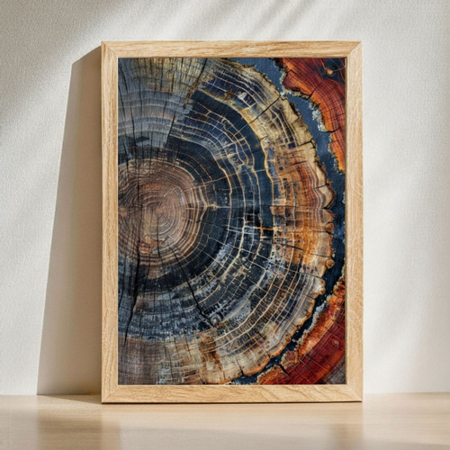 Modern Farmhouse Living Room Canvas - Abstract Tree Ring Wall Decor | Family Wall Decor