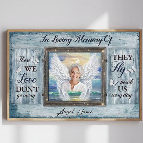 Heartfelt Angel Wings Memorial Canvas for Sympathy & Remembrance | Family Wall Decor