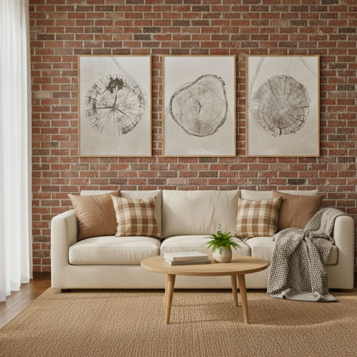 Modern Tree Ring Canvas Art for Living Room - Custom Nordic Decor | Family Wall Decor