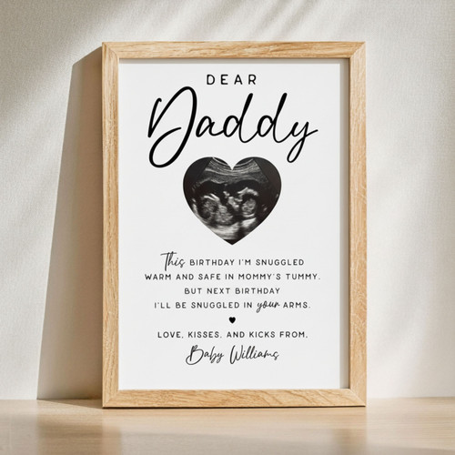 Personalized Ultrasound Canvas For New Dads - Father's Day or Birthday Gift From Daughter Or Son | Familywalldecor