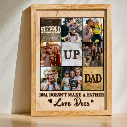 Bonus Dad Christmas Canvas - Sentimental Photo Gift From Kids | Family Wall Decor