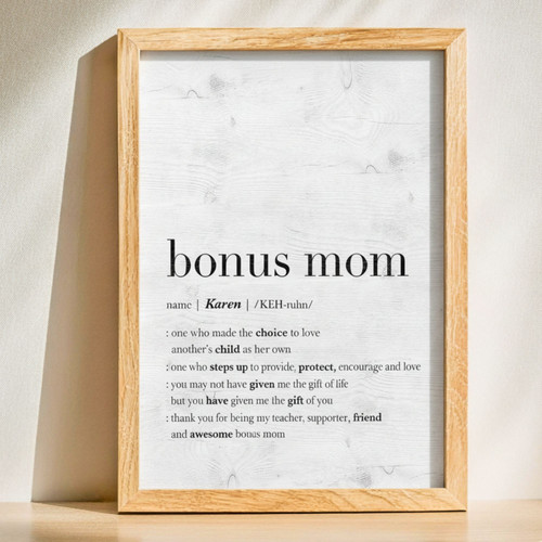 Bonus Mom Canvas - Personalized Mother's Day Gift for Stepmom | Familywalldecor