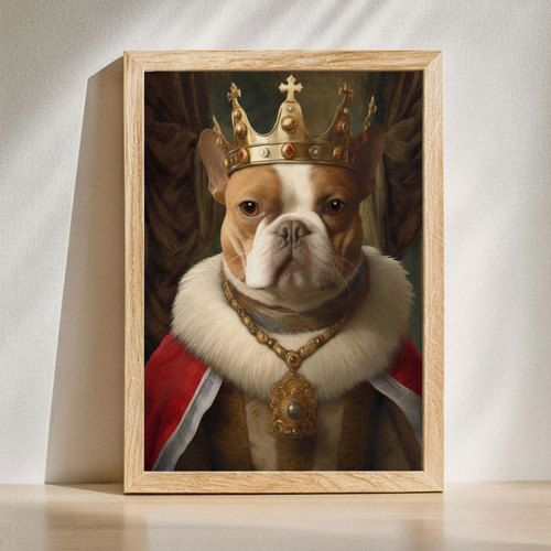 Custom Royal Dog Portrait Canvas - Unique King's Pet Art Gift | Family Wall Decor