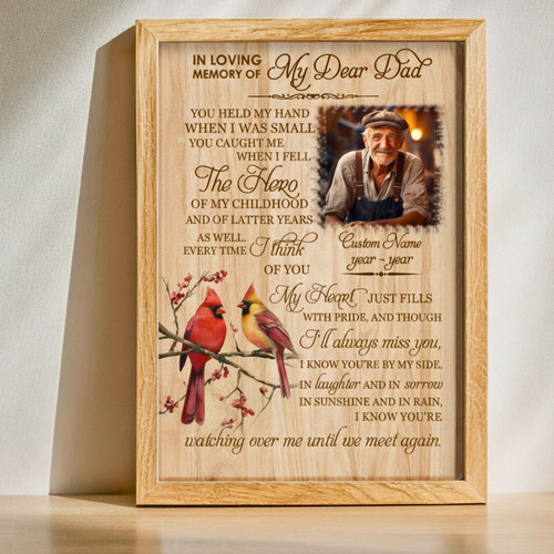 Dad's Memorial Canvas - Heartfelt Loss Gift for Father in Heaven | Family Wall Decor