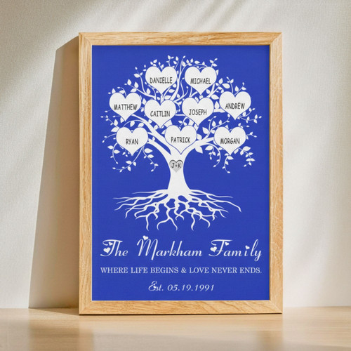 Generational Love - Custom Family Tree Canvas Keepsake | Familywalldecor