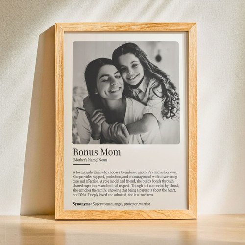 Heartfelt Personalized Stepmom Definition Canvas Gift | Family Wall Decor