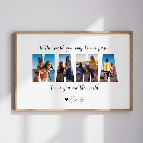 Heartfelt Photo Collage Canvas - Mom's Mother's Day Keepsake Gift | Family Wall Decor