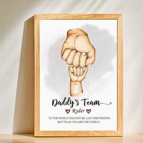 Personalized Fist Bump Canvas Gift - Dad & Kids Love Art | Family Wall Decor