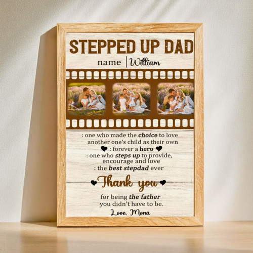 Personalized Stepdad Canvas - A Heartfelt Thank You Gift | Family Wall Decor