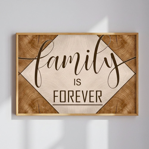 Rustic Family Is Forever Canvas - Wooden Design Wall Art | Family Wall Decor