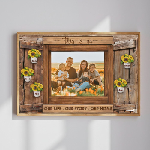 This Is Us Canvas - Rustic Sunflower Style Wall Art | Family Wall Decor