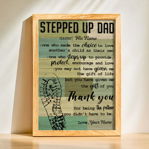 Custom Stepdad Definition Canvas - Father's Day & Birthday Gift | Familywalldecor