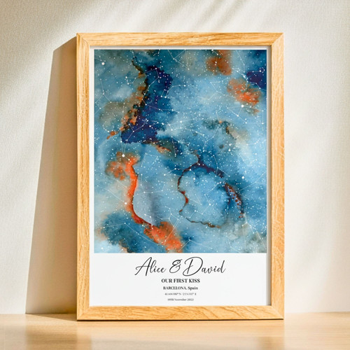 Custom "Where We Met" Night Sky Canvas - Star Map Gift for Couples | Family Wall Decor