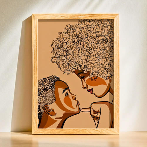 Vintage Mother Son Wall Art Canvas Black Lives Matter For Living Room | Familywalldecor