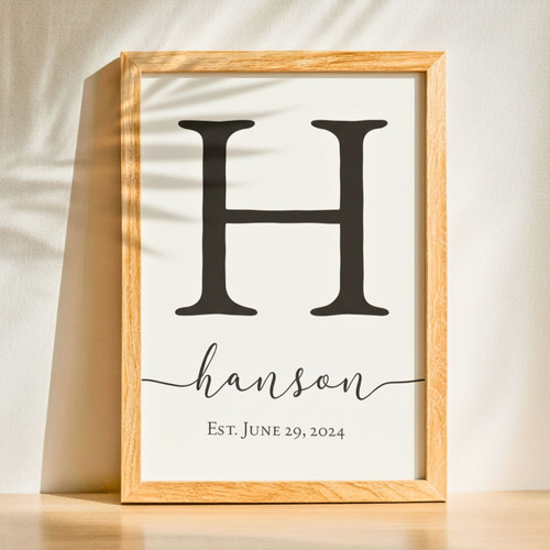 Personalized Family Name Canvas - Custom Monogram Wall Art | Family Wall Decor