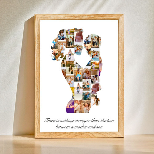 Touching Mother Son Wall Art - Personalized Canvas For Mom's Birthday From Son | Familywalldecor