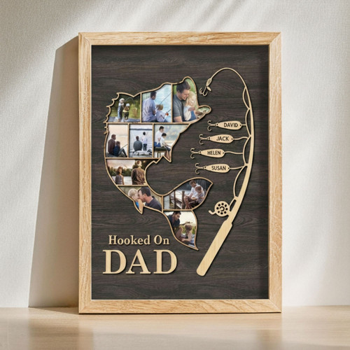 Rustic Fishing Canvas - Dad's Funny Personalized Father's Day Gift | Family Wall Decor