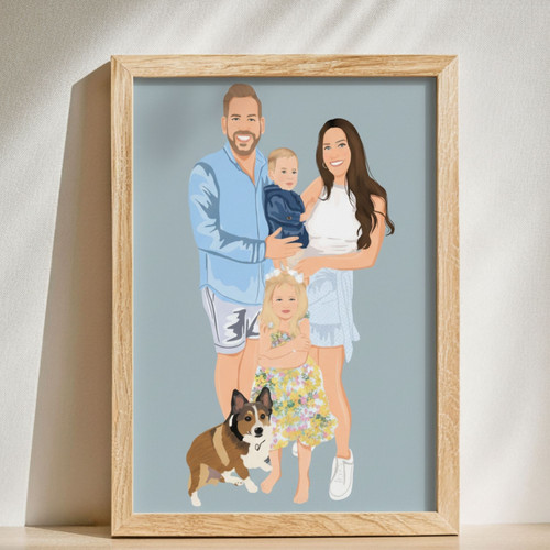 Colorful Painting Canvas With Deceased Loved One Added - Memorial Gift For Family | Family Wall Decor