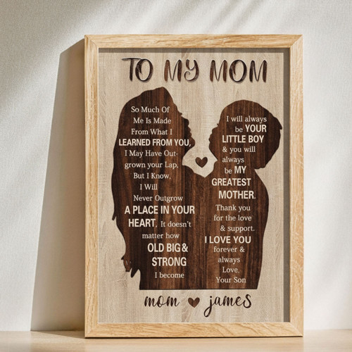 Custom Mother-Son Canvas Art - The Perfect Heartfelt Gift for Mom | Family Wall Decor