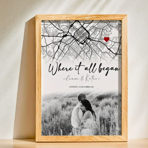 Our First Date Canvas - Custom Map Art for Couples' Milestones | Family Wall Decor