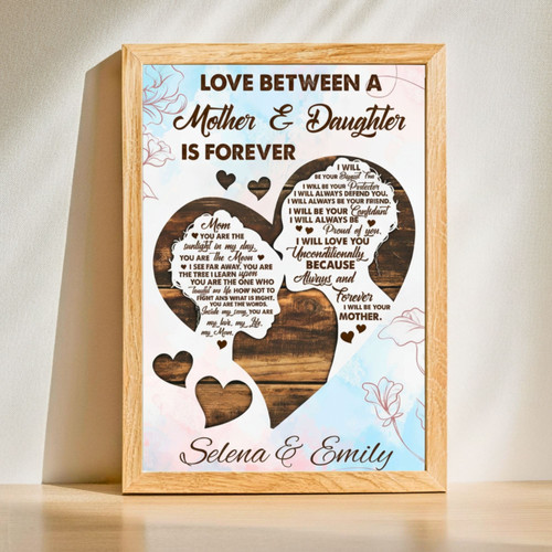 Heartfelt Personalized Canvas Gift - Mother-Daughter Art for Her | Familywalldecor