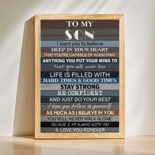 Rustic Mother Son Love Quote Canvas Art For Home DéCor - Heartfelt Gift For Son's Room | Familywalldecor