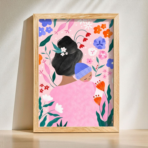 New Mom & Midwife Gift - Personalized Motherhood Art Canvas | Family Wall Decor