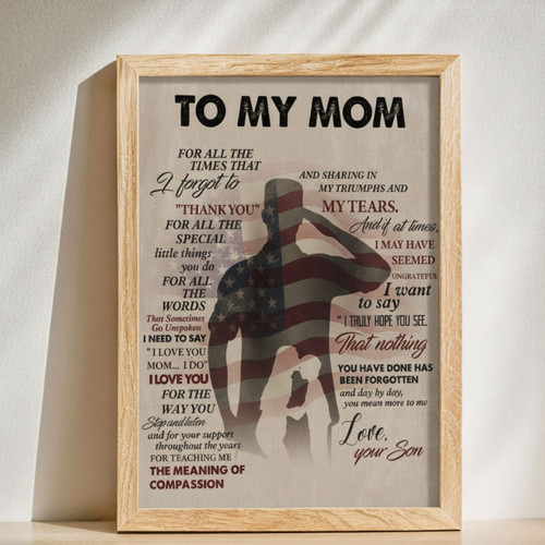 Heartfelt Mother Son Canvas Art - Personalized Gift From Soldier For Mom's Birthday Bedroom DéCor | Familywalldecor