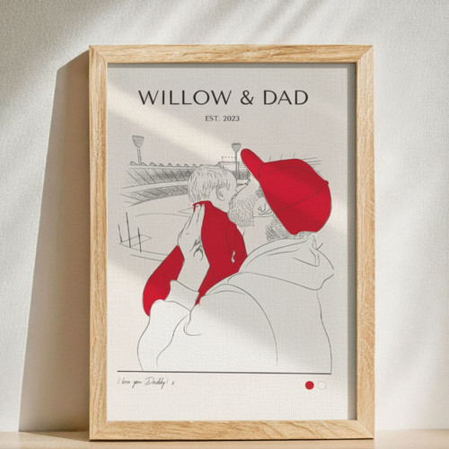 AFL Fatherhood Canvas - Personalized Footy Sketch Gift for New Dads | Familywalldecor