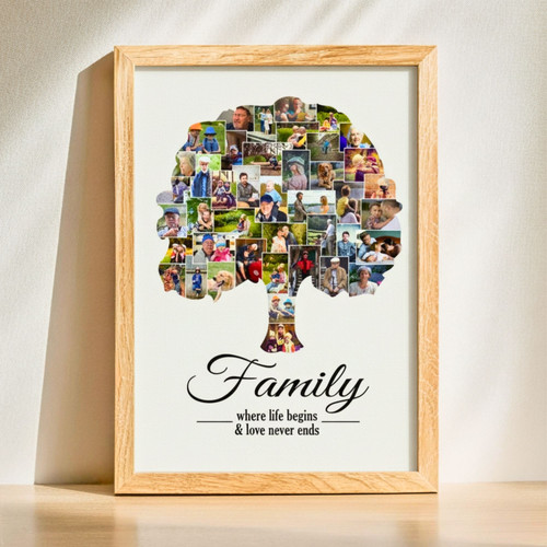 Ancestry Photo Collage Canvas - Heartfelt Family Tree Wall Art | Familywalldecor
