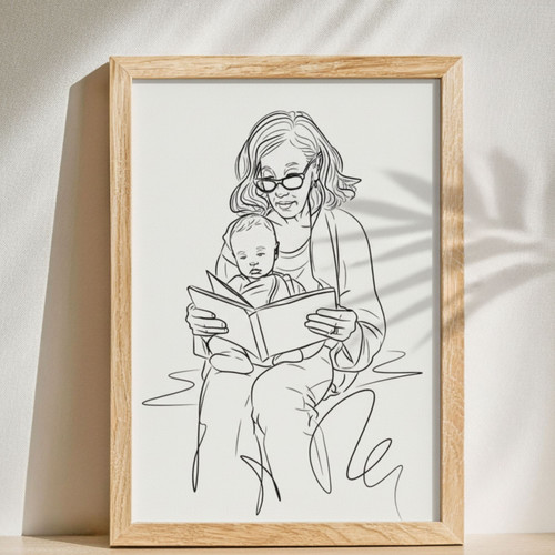 Custom Family Portrait Canvas - Heartfelt Gift for Grandma or Mom | Familywalldecor