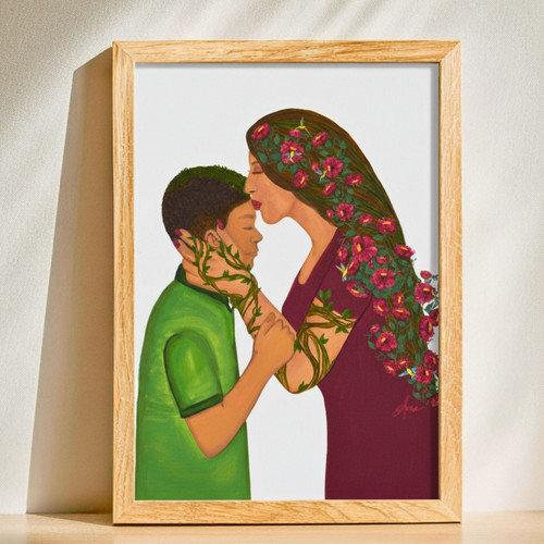 Custom Mother & Son Bond Canvas - Heartfelt Bedroom Decor Gift | Family Wall Decor