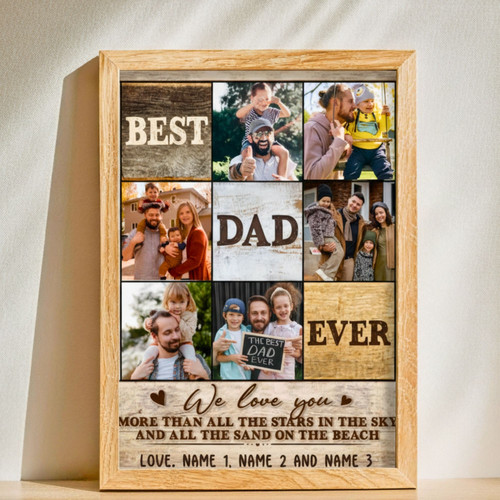 Custom Vintage Best Dad Canvas - Perfect Father's Day Art Gift | Family Wall Decor