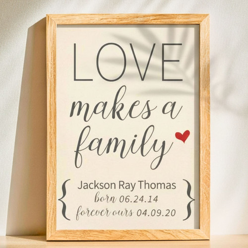 Heartfelt Adoption Day Canvas Gift - Personalized Family Keepsake | Familywalldecor