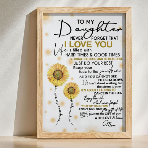 Heartfelt Mother Daughter Canvas Wall Art For Girls Room - Perfect Christmas, Birthday, Graduation Gift From Mom | Familywalldecor