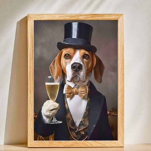 Regal Personalized Dog Wall Art Canvas For Dog Lovers - Royal Gentleman Portrait | Familywalldecor