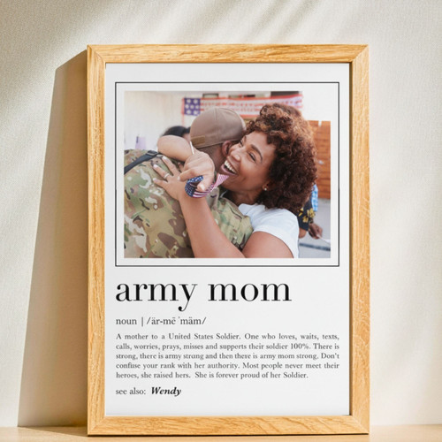 Proud Army Mom Definition Canvas - Custom Birthday Gift for Home | Familywalldecor