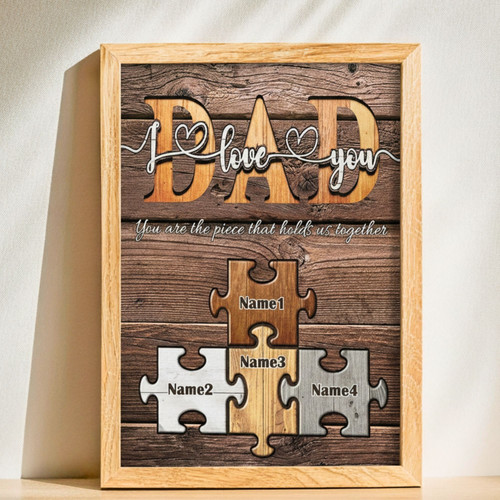 Thoughtful Dad Puzzle Canvas For Father's Day - Personalized Gifts From Kids | Familywalldecor