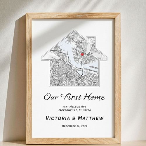Our First Home City Map Canvas - Personalized Housewarming Gift | Family Wall Decor