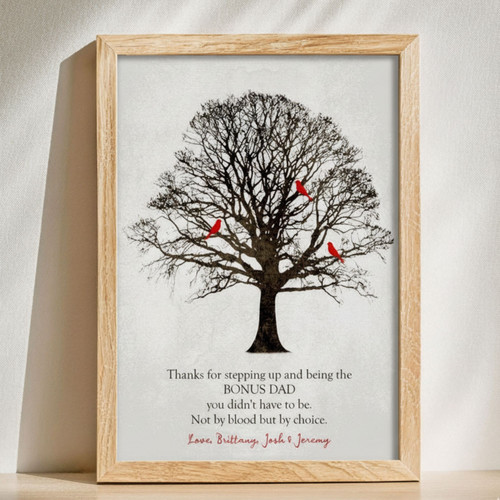 Heartfelt Personalized Canvas - Christmas Gift for Step Dad | Family Wall Decor