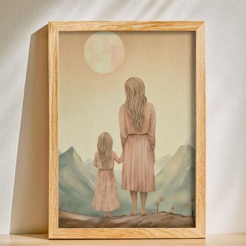 Custom Canvas for Daughter - Mother-Child Adventure & Nursery Gift | Familywalldecor