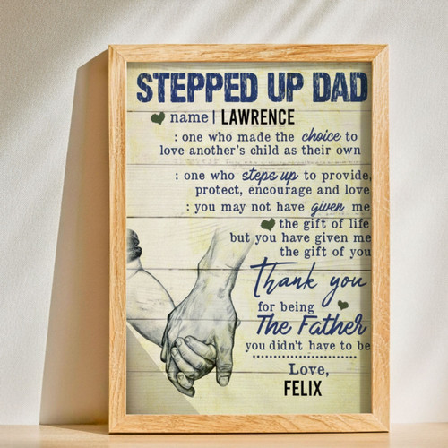 Custom Canvas - Holding Hands Family Art, Thoughtful Step Dad Gift | Family Wall Decor