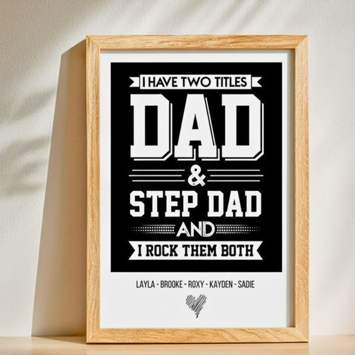 Heartfelt Canvas Tribute - Custom Father's Day Gift for Step Dads | Familywalldecor