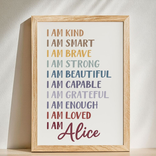 Inspirational Affirmation Canvas - Personalized Gift for Women | Family Wall Decor